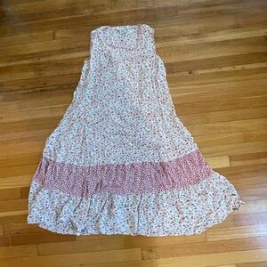 Vintage Floral Sleeveless Midi Rayon Dreas